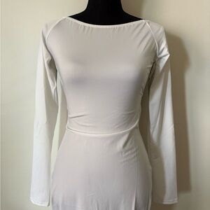 Chic White Long Sleeve Dress (New No Tag)